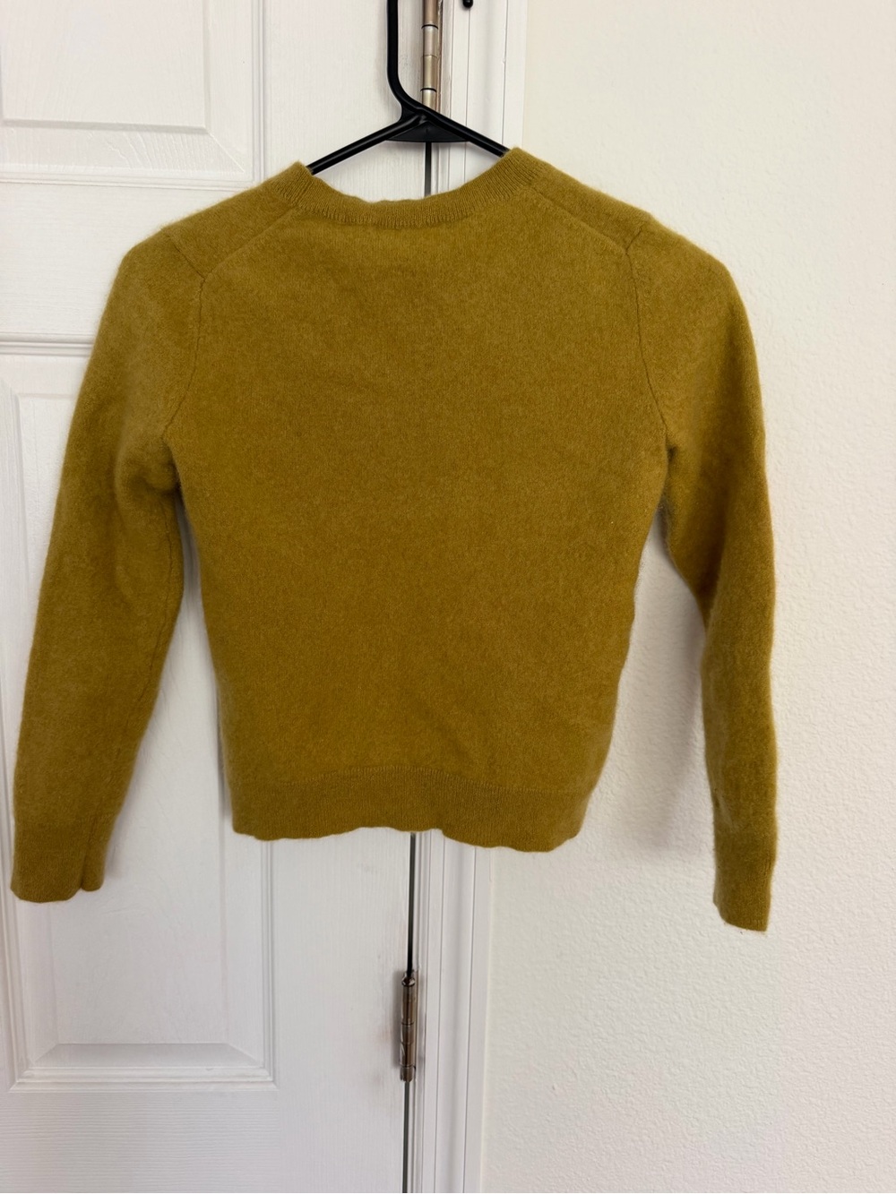 Antonio Melani Mustard Yellow Cashmere Crewneck Sweater S Crop Chartreuse Gold